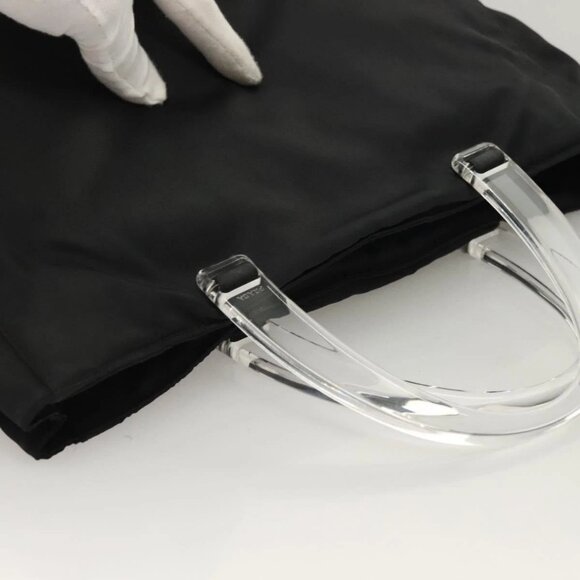 PRADA Hand Bag Nylon Black Clear Auth - Picture 6 of 16